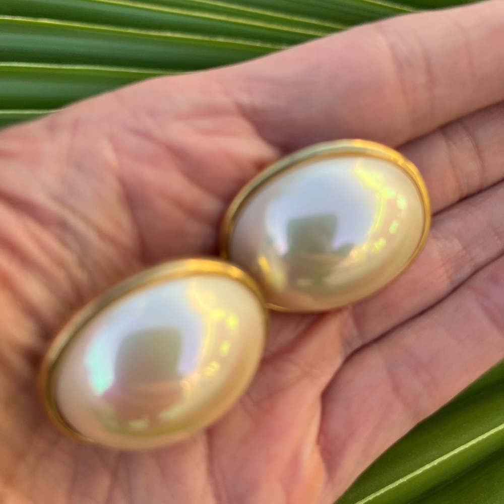 Elegant  Vintage Gold and Pearl Earrings